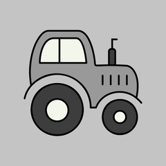 Tractor vector isolated icon. Farmer machine