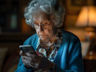 Modern and Traditional: Elderly Woman's Interaction with Smartphone