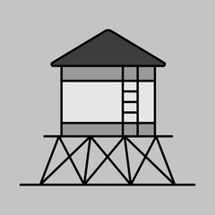 Water tower vector isolated icon