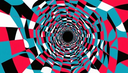 Op Art Illusions: Background with Geometric Patterns and Optical Tricks - obrazy, fototapety, plakaty