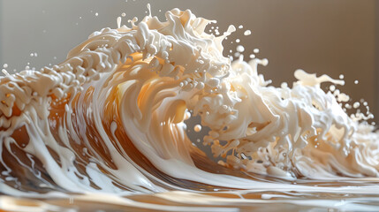 wave of coffee and milk foam