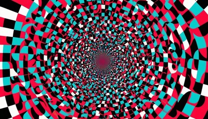 Op Art Illusions: Background with Geometric Patterns and Optical Tricks - obrazy, fototapety, plakaty