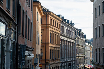 Building in Stockholm, holiday at Gamla Stan. Upper part of apartment for rent at Old Town, Sweden.