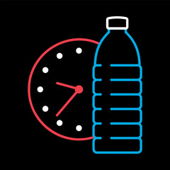 Time to drink water vector icon