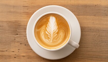 cafe latte top down view