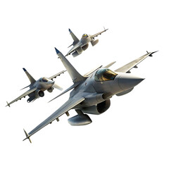 Fototapeta premium Modern fighter jet military airplane isolated on transparent