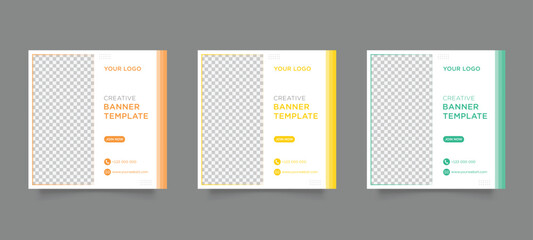 Digital business marketing banner for social media post template 