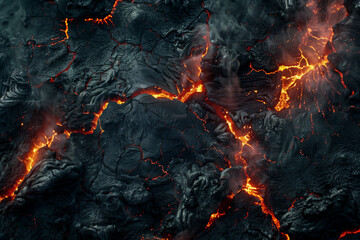 Hellish inferno, molten lava apocalypse flow with extreme heat