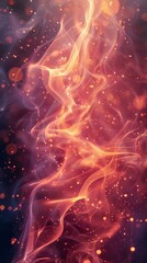 Fantasy fire background with glowing particles