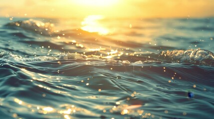 Serene surfing scene. enjoying the sun and ocean waves on a beautiful summer day