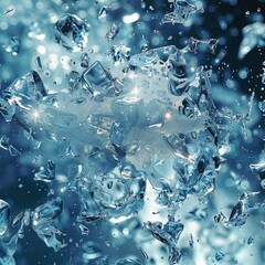 Abstract business disruption wallpaper, splintering ice effect symbolizing breakthroughs and innovation - obrazy, fototapety, plakaty