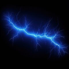 Blue lightning, isolated on a black background vector illustration glowing blue electric flash thunder lighting blank empty pattern with copy space