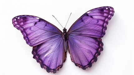 Purple butterfly with black spots on wings