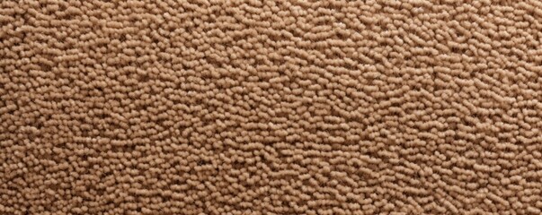 Brown close-up of monochrome carpet texture background from above. Texture tight weave carpet blank empty pattern with copy space for product 