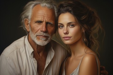 Portrait of a couple of different ages