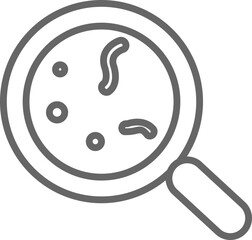 Germ magnifying glass icon
