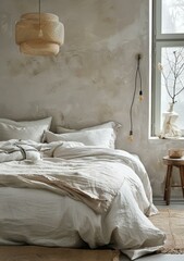 Simple aesthetic cozy home bedroom interior design