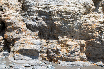 Rock formation at the coastline at the Therma Springs Beach Kos Island South Aegean Region...