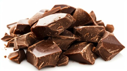 pile of dark chocolate chunks