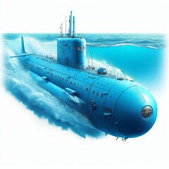  submarine on white background