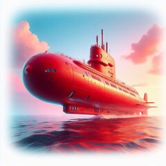  submarine on white background - obrazy, fototapety, plakaty