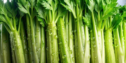 Fototapeta premium Background Photo of Fresh, Wet, and Organic Vegetables