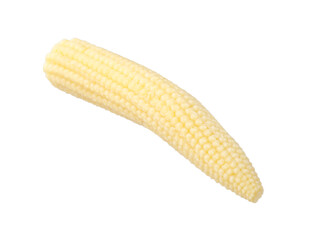Tasty fresh yellow baby corn isolated on white