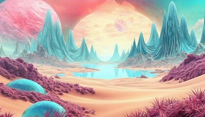 Dreamscape Surrealism: Background with Surreal Elements in a Dreamy Landscape