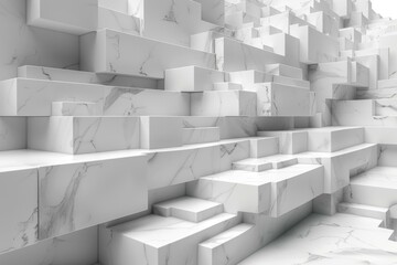 White marble blocks form an abstract background