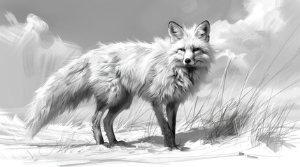 Obraz premium Fox in winter landscape