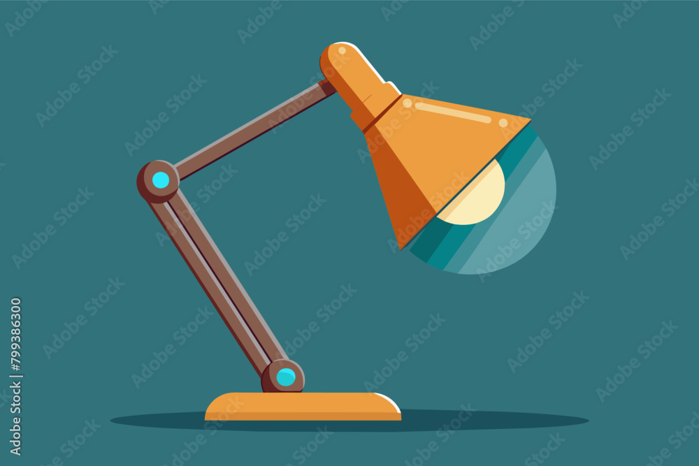 Poster minimalist desk lamp with a single, adjustable arm and a warm, focused light source.