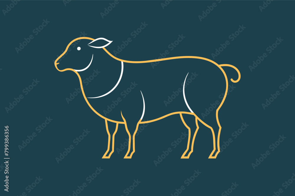 Poster minimalist single line art highlighting negative space