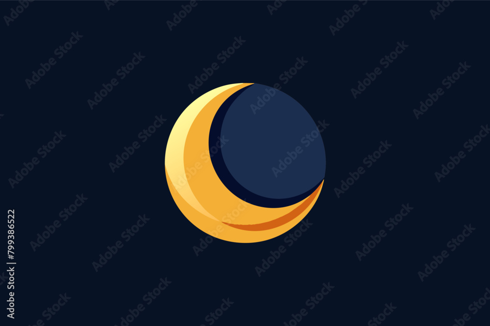 Poster Minimalistic new moon vector on black background