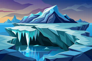 melting glacier with exposed rock beneath, representing the dramatic impact on polar regions.