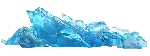 Majestic Blue Iceberg Formation on Transparent Background