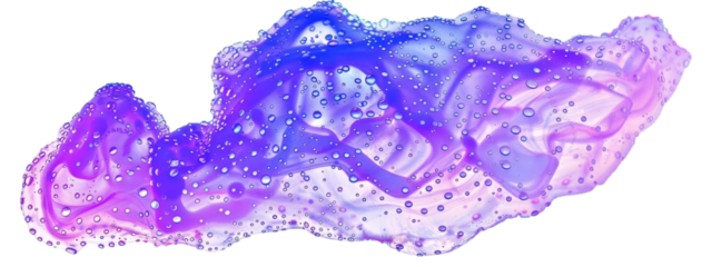 Abstract purple and blue fluid texture with bubbles. Digital art. Design for wallpaper, banner, and print.