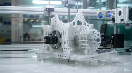 CuttingEdge Innovation 3D Printing Prototype with Futuristic Technology in Lab Setting