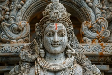 Fototapeta premium A statue of a woman with a snake around her neck