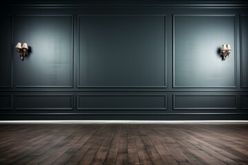 Dark Paneled Room with Hardwood Floor