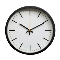 A watch without straps on a transparent background. Black and white coloured watch.