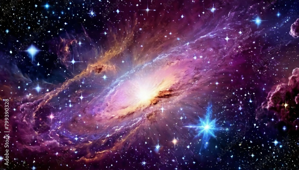 Wall mural cosmic reverie: abstract background with celestial elements and starry motifs