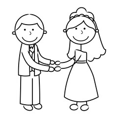 Stick Figure People Wedding