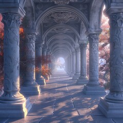 Mystical Elven Architecture With Trees