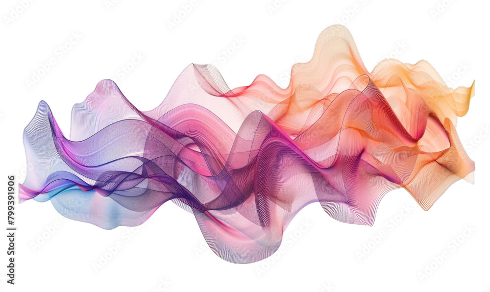 Wall mural Vibrant Abstract Wave Illustration on Transparent Background - Wall murals