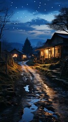 A beautiful night in the countryside