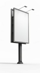 3D rendering of a blank billboard on a white background