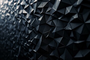 Black 3D geometric shapes background