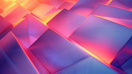 3D rendering of geometric shapes with vibrant colors