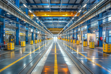 In a modern automated factory workshop, machinery orchestrates goods assembly with precision and efficiency.