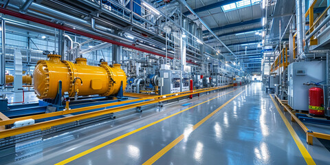 Naklejka premium In an industrial factory, engineering drives fuel production with advanced technology and machinery.
